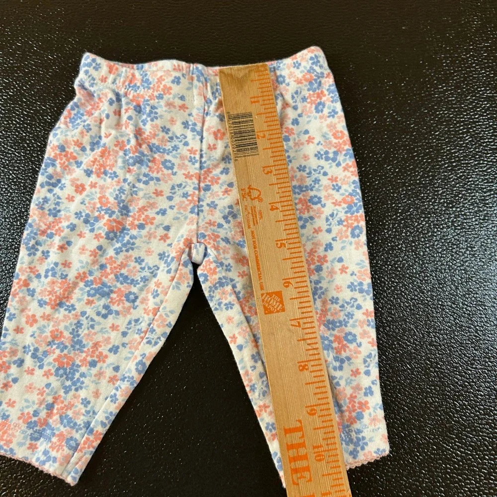 Carter's Floral Pants Cropped Leggings‎ Elastic Waist Cute Comfy Infant Baby 3M